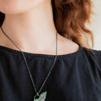Chrysocolla Copper Natural Edge Triangle Necklace