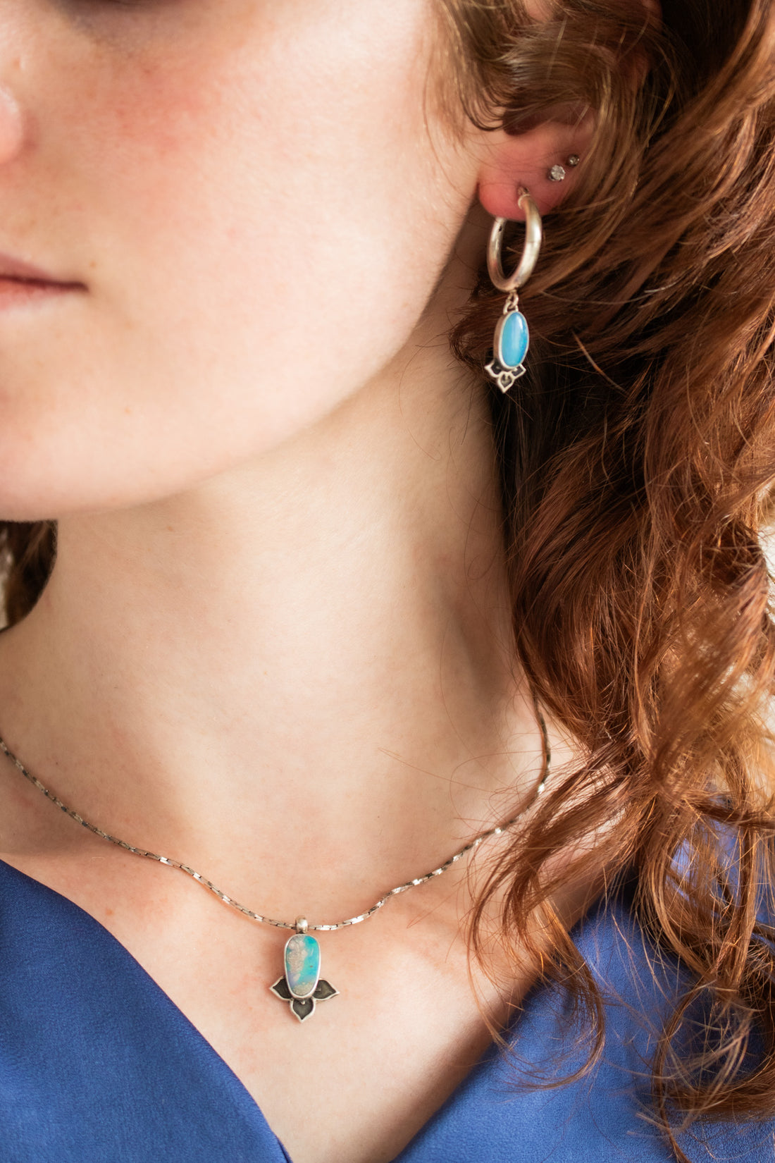 Australian Opal Meraki Hoop Earrings no. 1