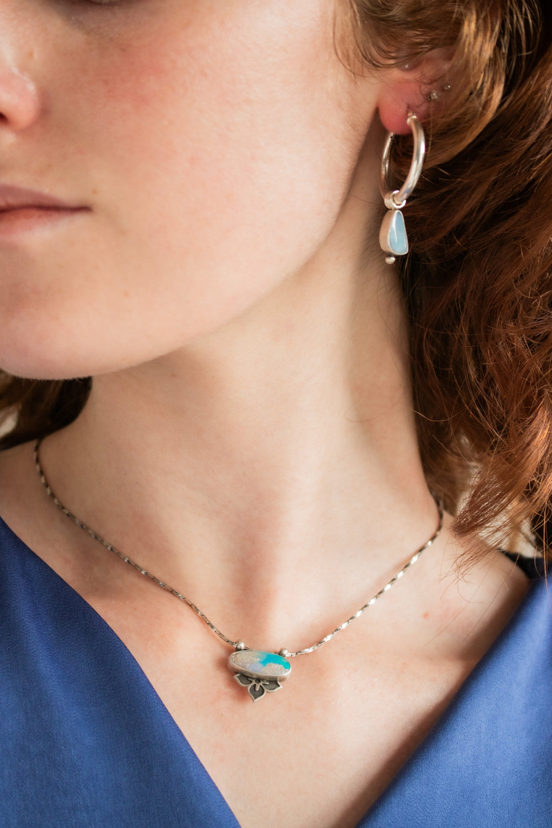 Australian Opal Everyday Hoop Earrings no. 2