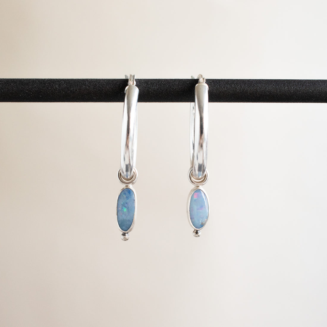 Australian Opal Everyday Hoop Earrings no. 1