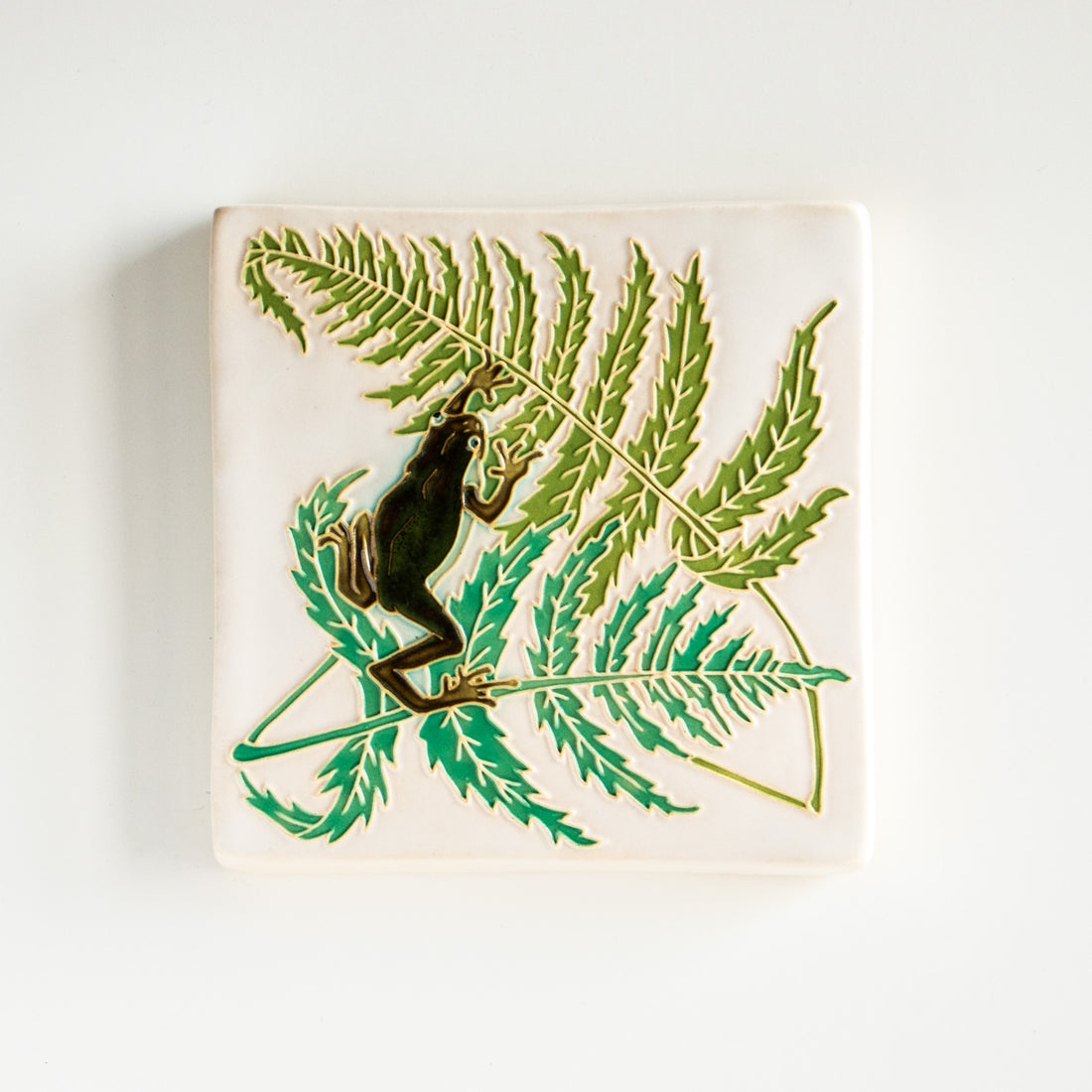 Frog & Fern | White | 5x5