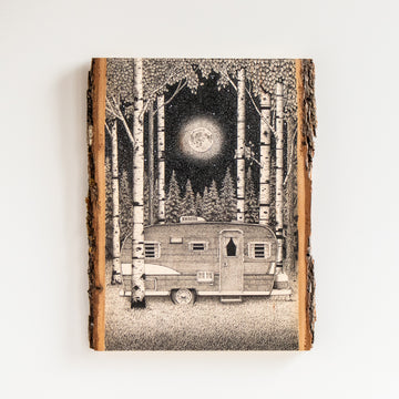 Lights Out | Drawing on Wood