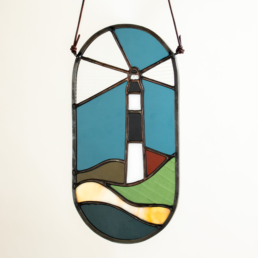 Lighthouse Stained Glass Wall Hanging