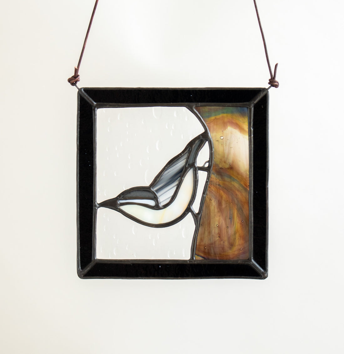 Nuthatch Stained Glass Wall Hanging