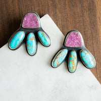 Druzy Crystal & Turquoise Earrings