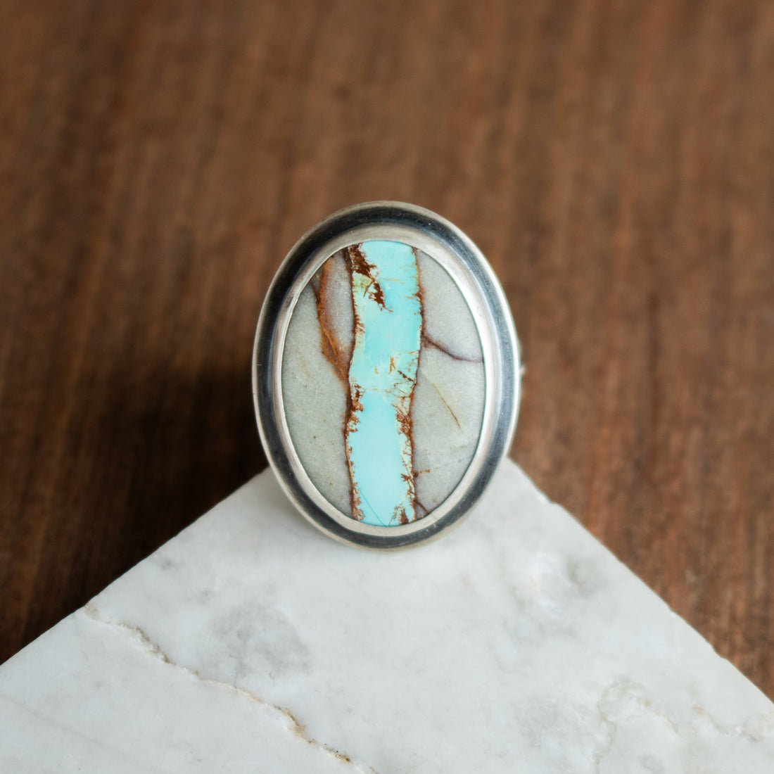 Size 8.5 | Royston Ribbon Turquoise Oval Ring