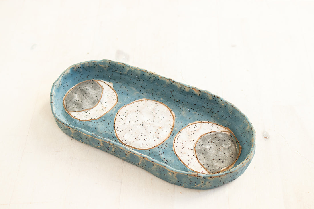 Moon Phases Oval Tray | Slate