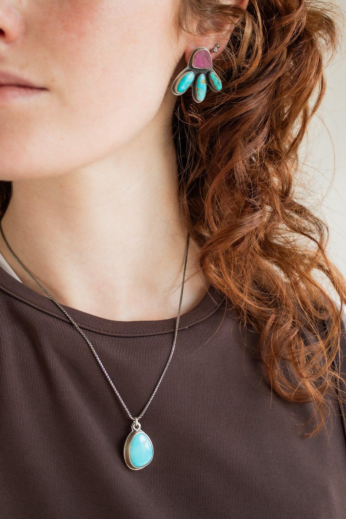 Druzy Crystal & Turquoise Earrings
