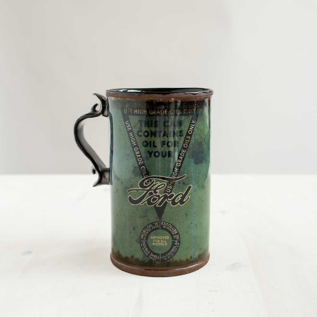 Ford Oil Can 12 oz Mug | Grey Green