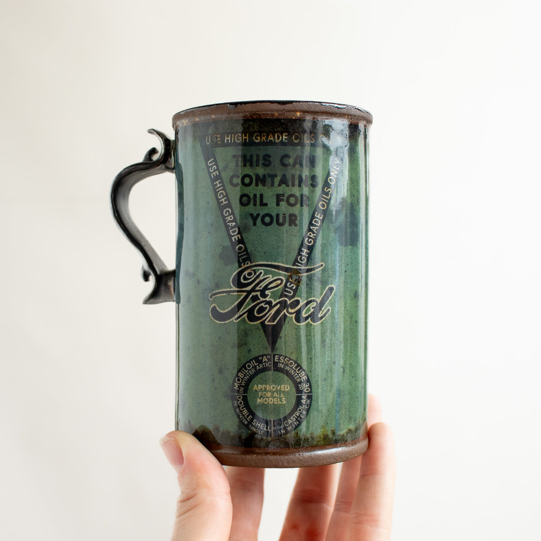 Ford Oil Can 12 oz Mug | Grey Green