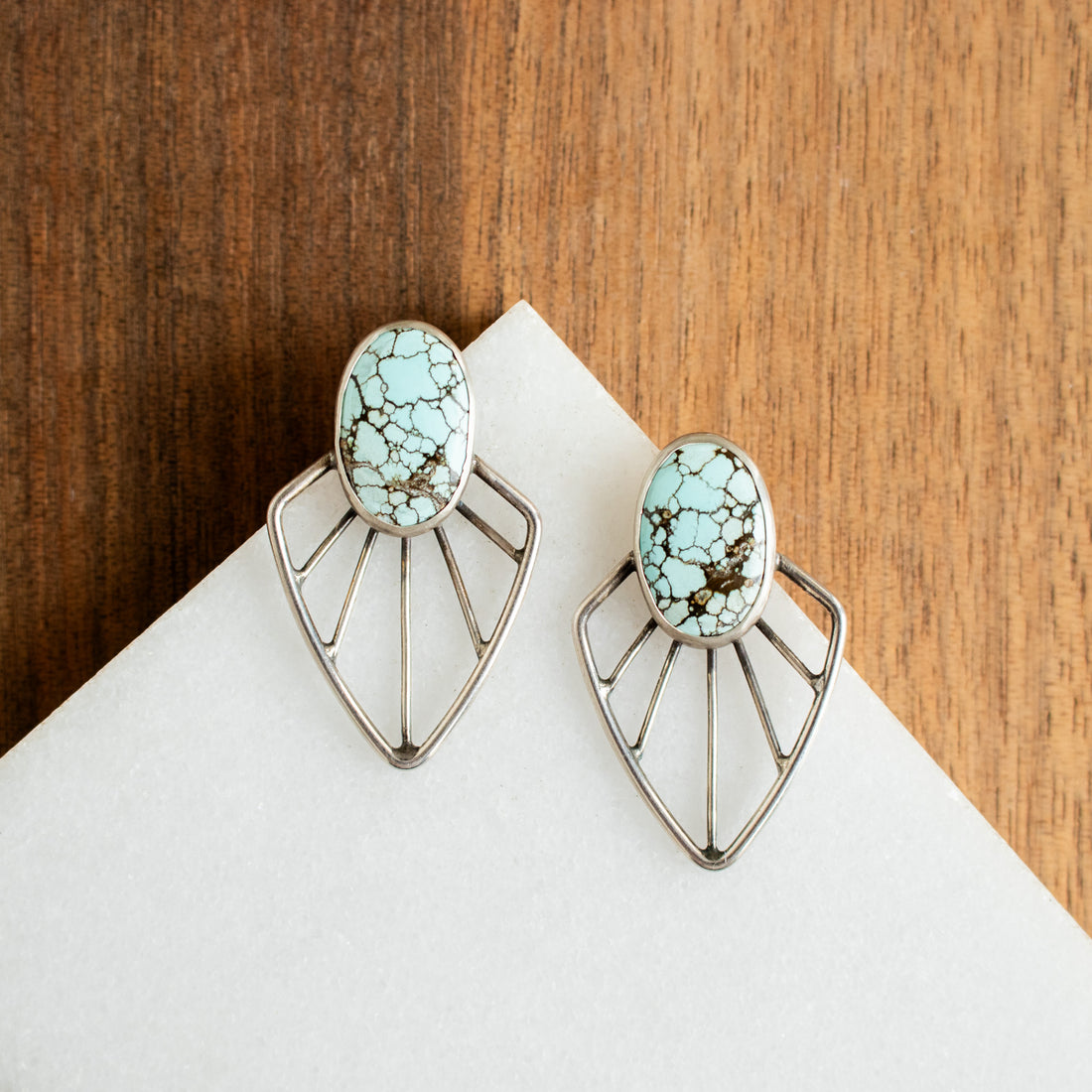 #8 Turquoise Radiate Stud Earrings 3
