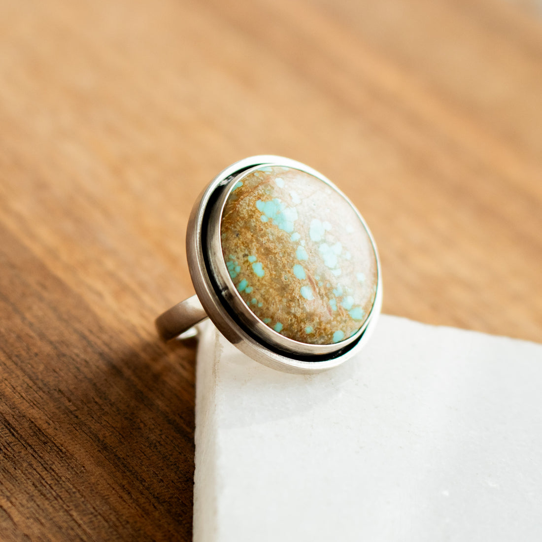 Size 7.5 | #8 Turquoise Large Round Ring