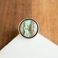 Size 8.25 | Lucin Variscite Round Hammered Band Ring