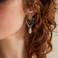 Ammonite & #8 Turquoise Radiate Stud Earrings