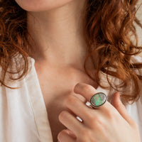 Size 7.75 | Lucin Variscite Oval Ring