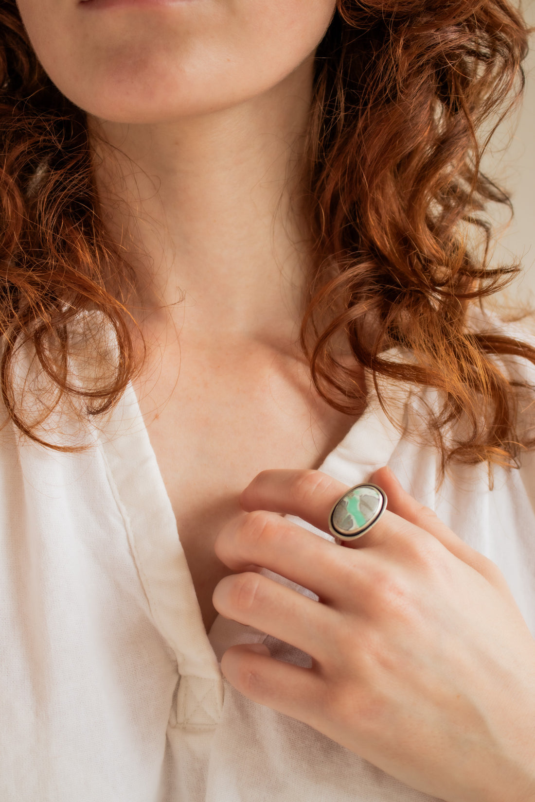 Size 7.5 | Lucin Variscite Oval Ring