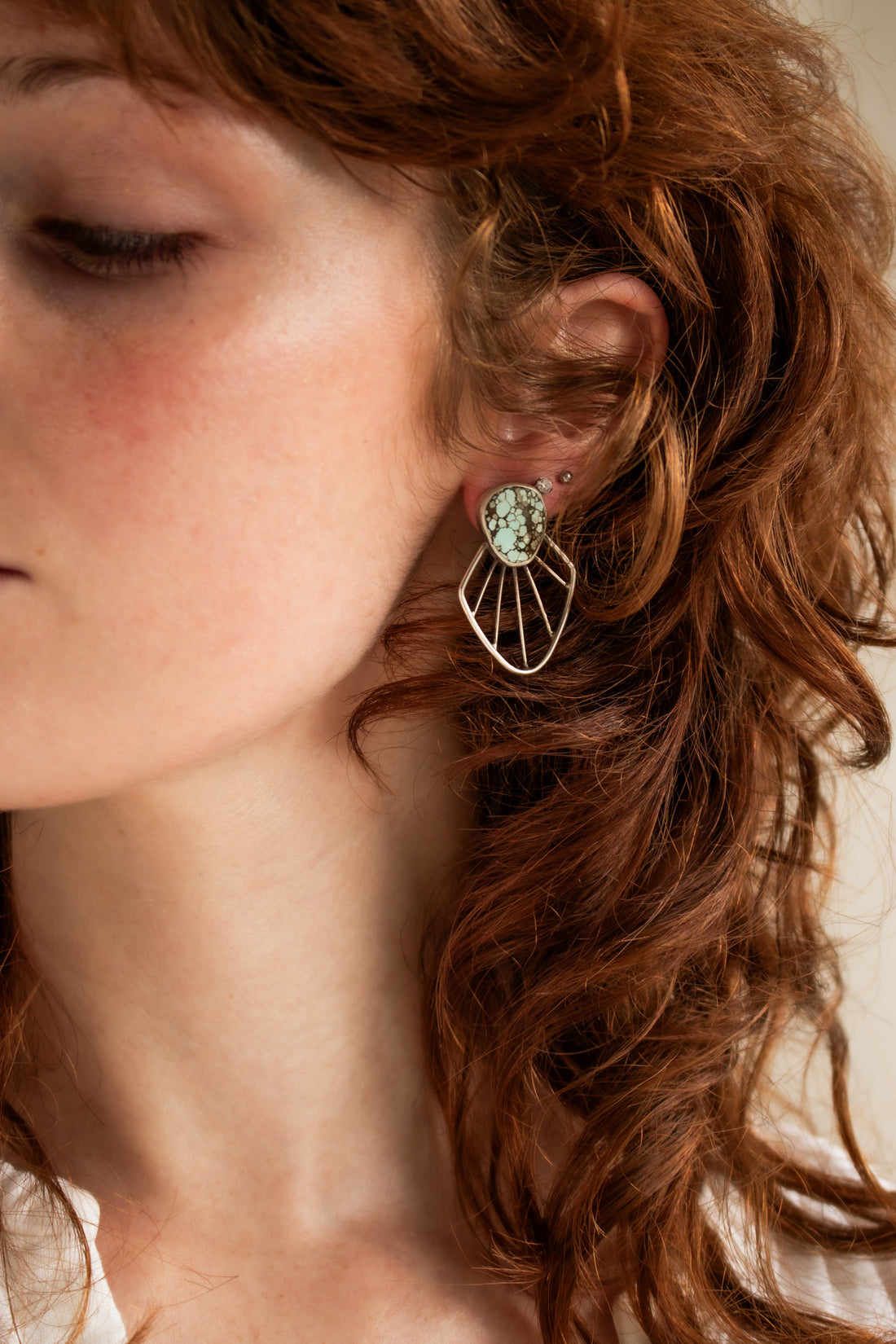#8 Turquoise Radiate Stud Earrings 4