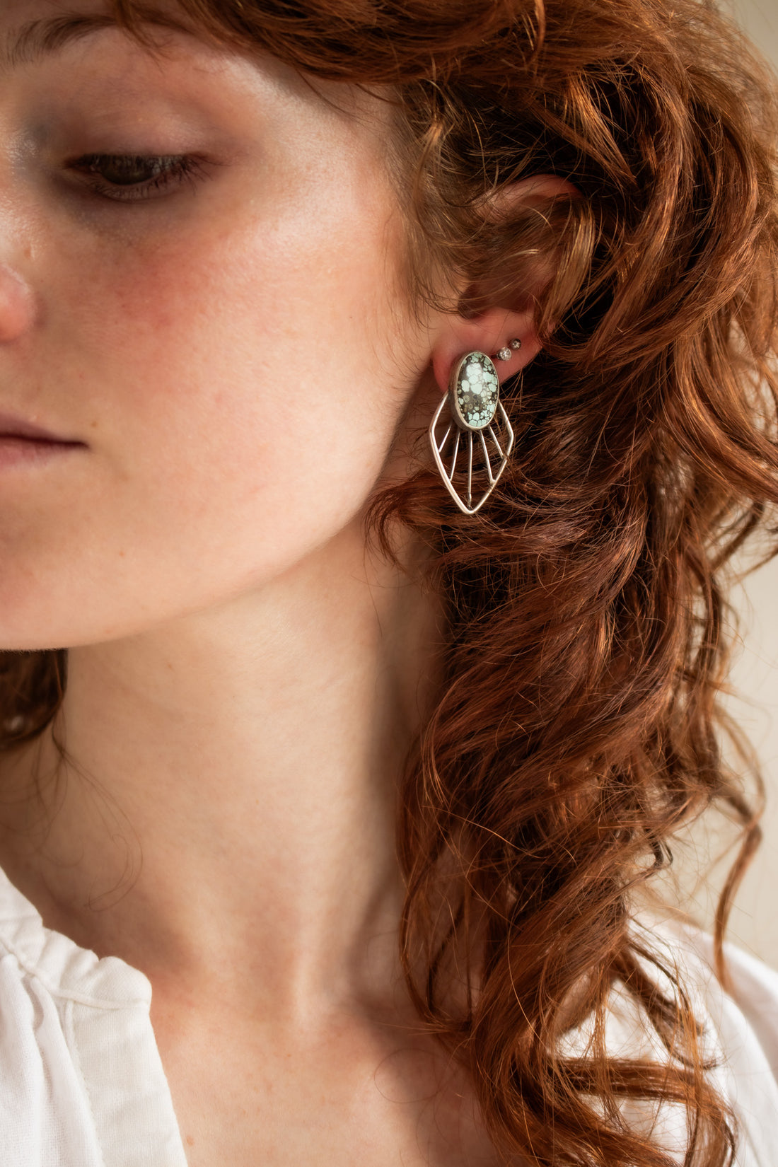 #8 Turquoise Radiate Stud Earrings 2