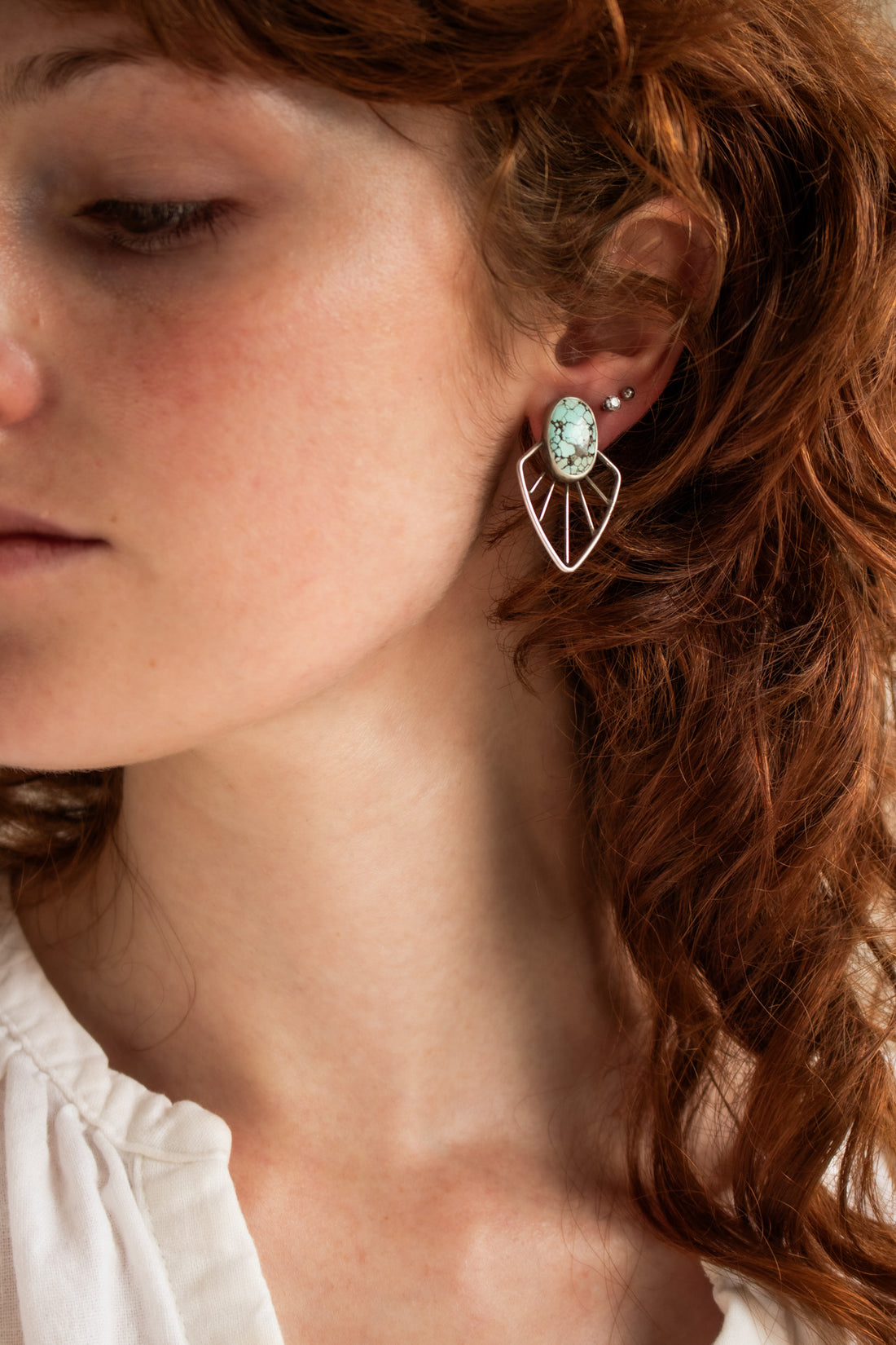 #8 Turquoise Radiate Stud Earrings 3