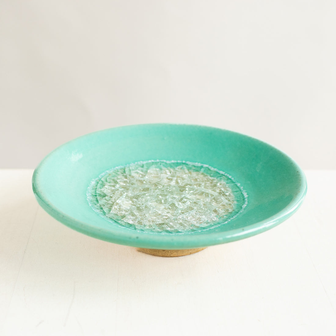 Ceramic & Glass Trinket Dish | Seafoam