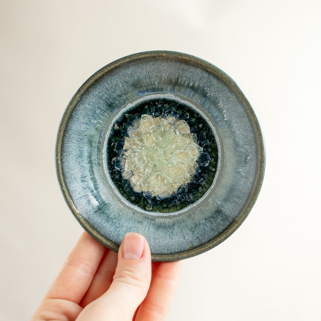 Ceramic & Glass Trinket Dish | Lakeshore Grey