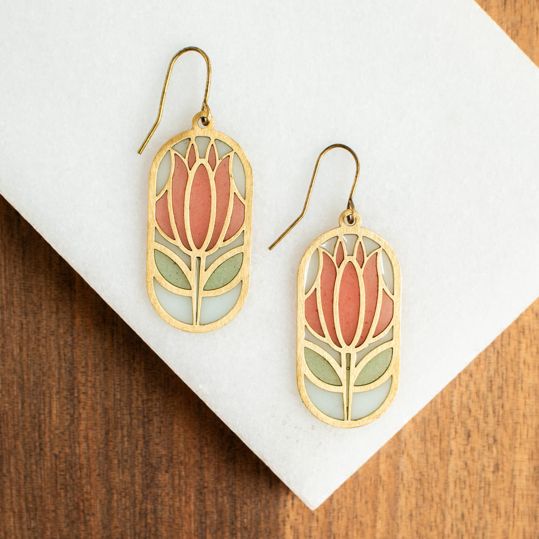 Cloisonne Stained Glass Earrings