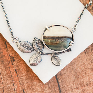 Jasper + Rose Leaves Necklace