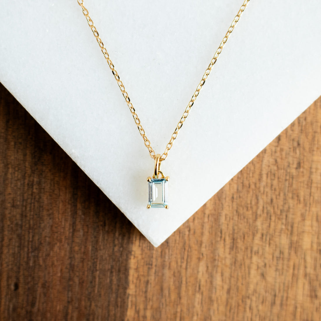 March Aquamarine Necklace