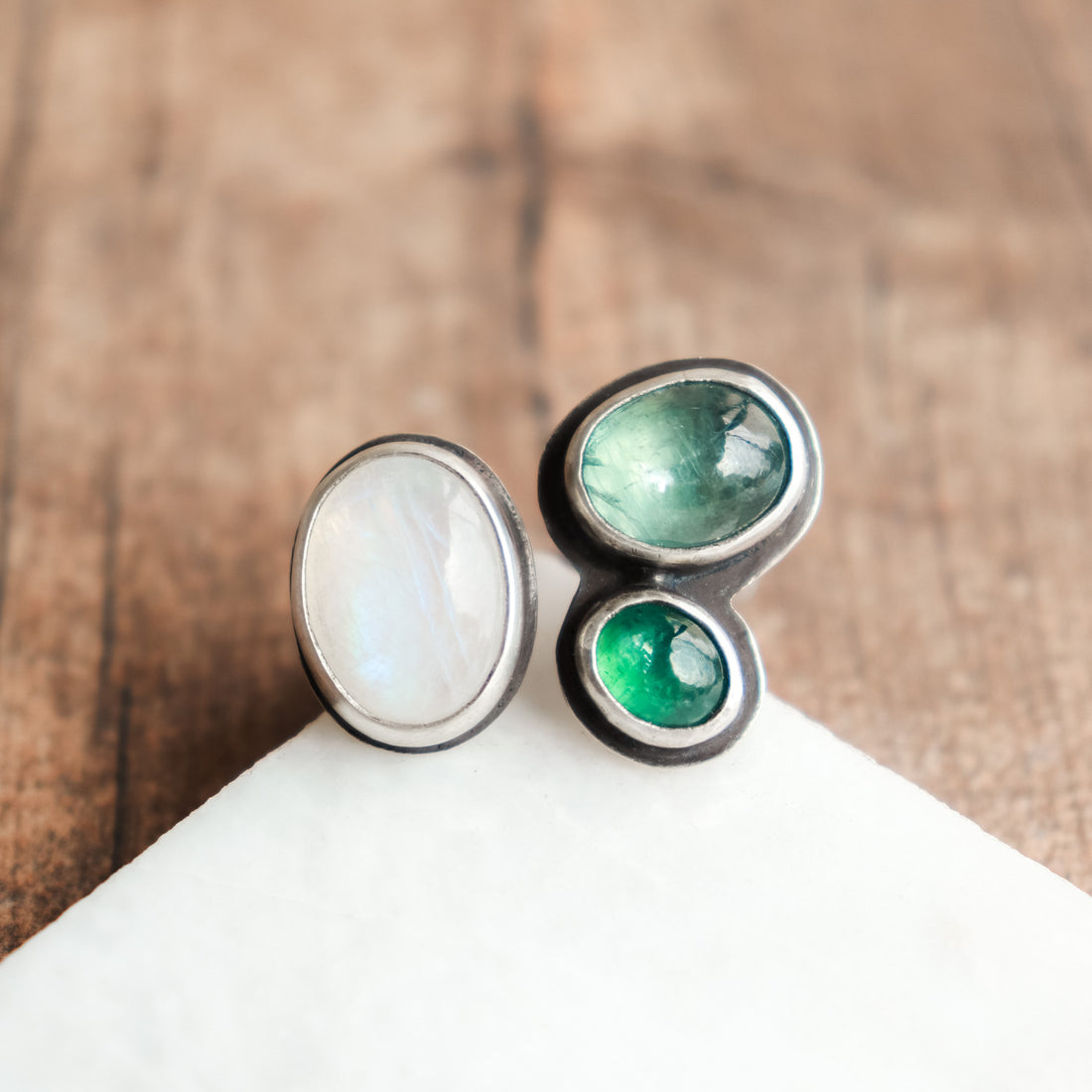8.5-9 Moonstone & Kyanite Ring