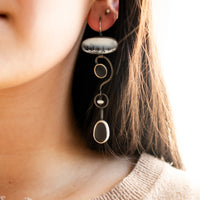 Dendritic Opal Pearl Pebble Earrings