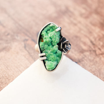 Size 7.75 | Variscite Druzy Ring