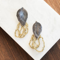 Large Leaf Seraphinite Bead Earrings