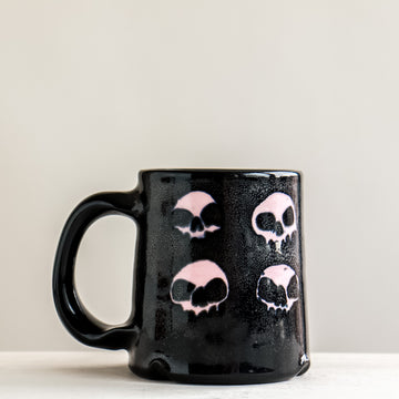 Eight Pink Skull Black Mug