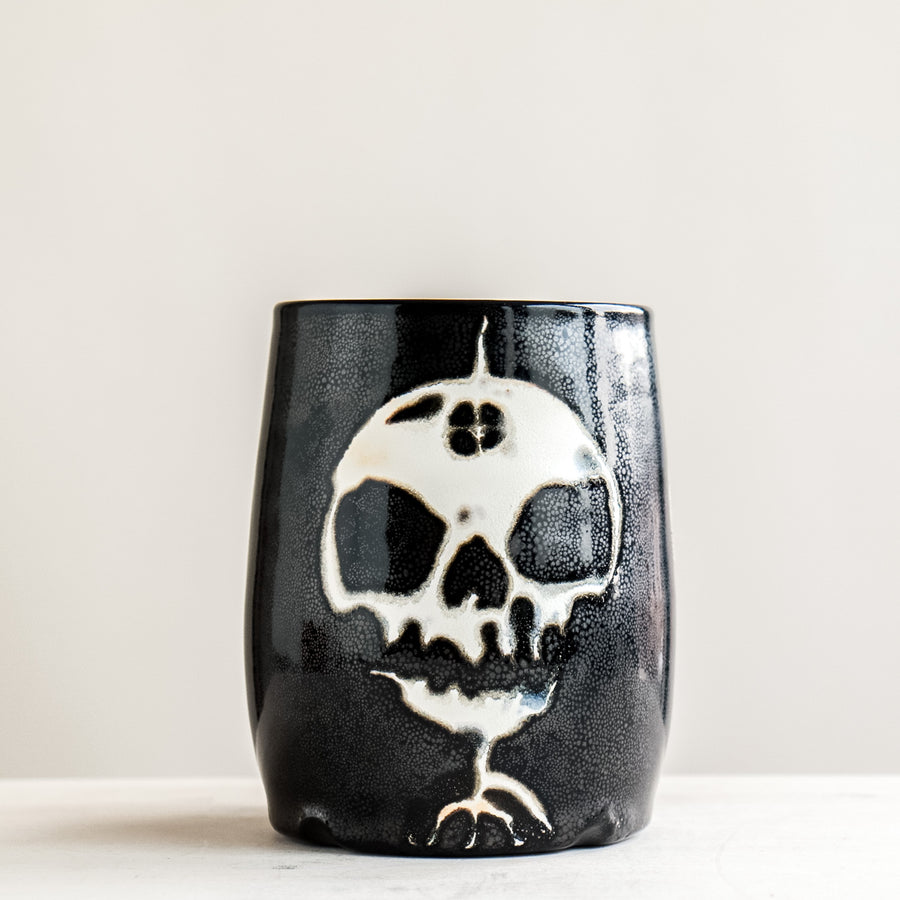 Triple Skull Black Mug 4