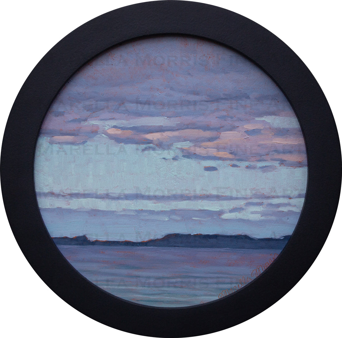 Round Lake and Clouds | Oil on Hardboard