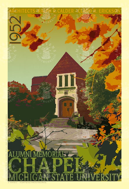 MSU Alumni Chapel Fall Print | 13x19