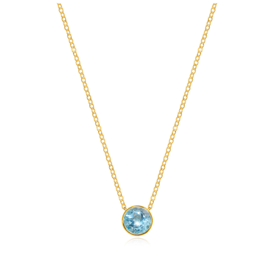 December Sky Blue Topaz Necklace