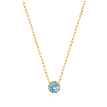 December Sky Blue Topaz Necklace