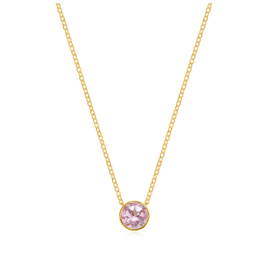 October Pink Topaz Necklace