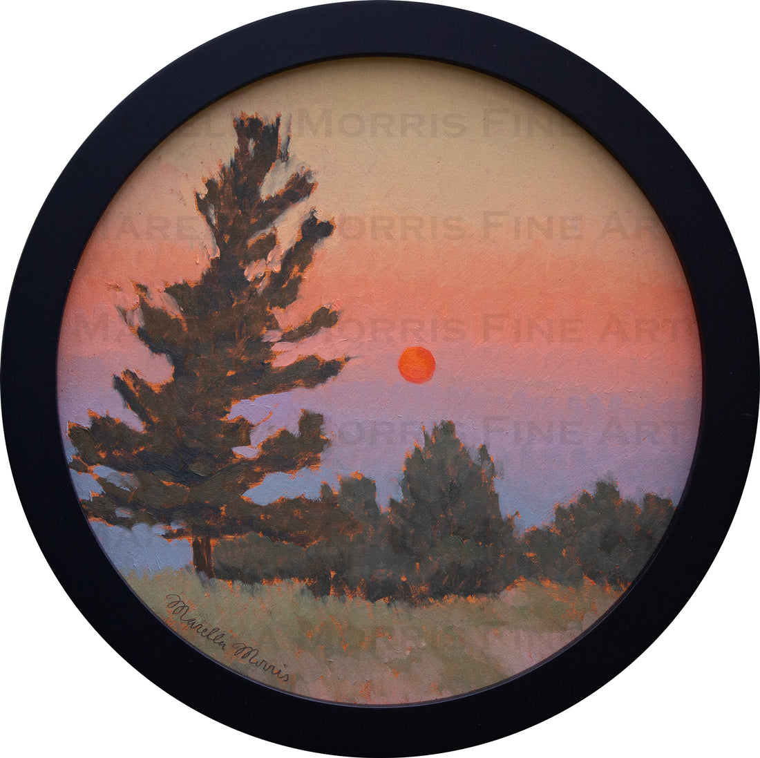 Round Smoldering Skies | Oil on Hardboard