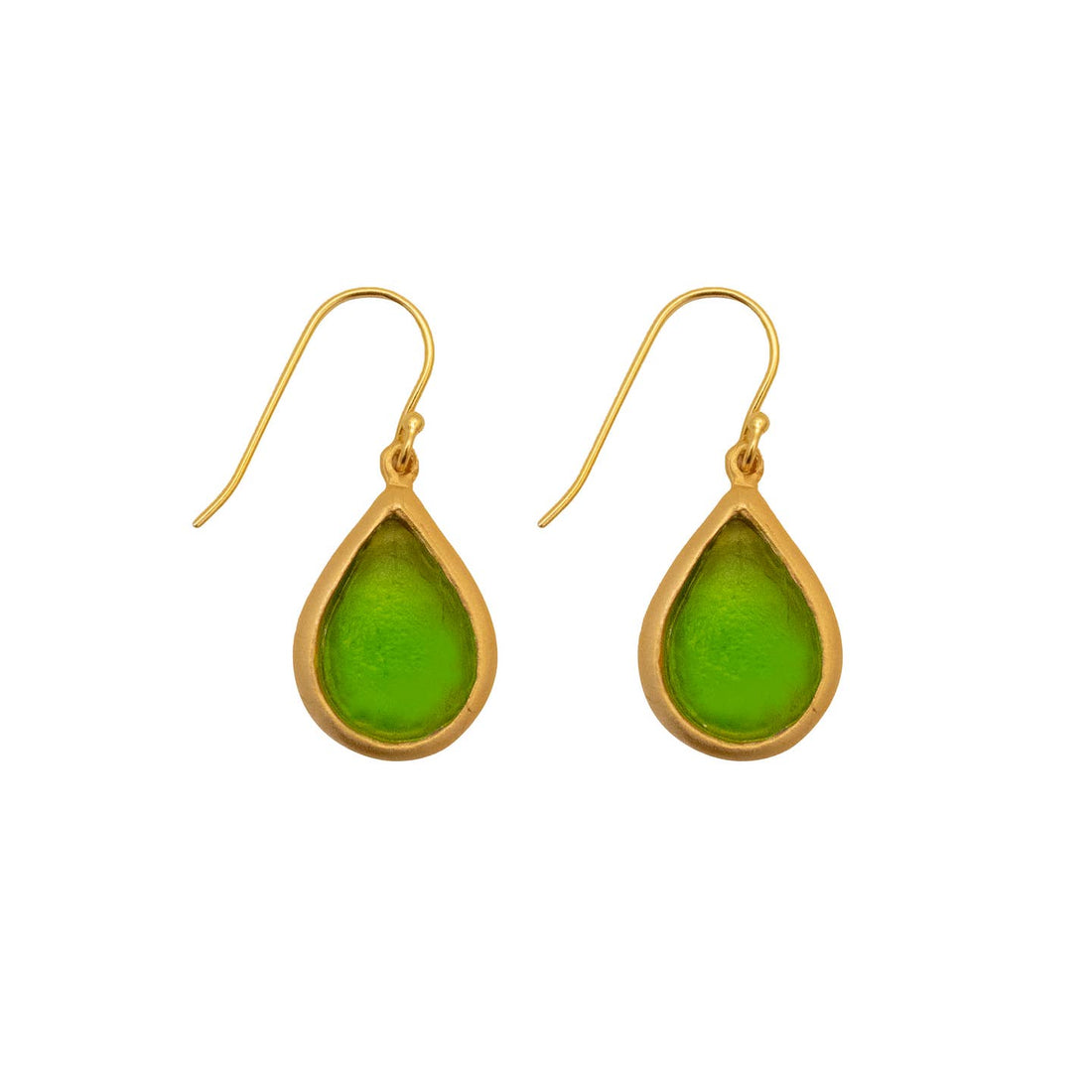 Tear Drop Bubble Earrings | Green