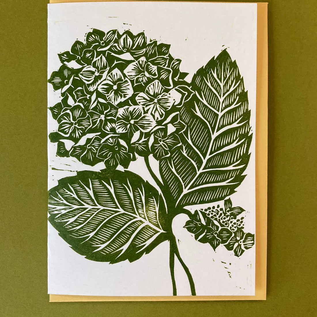 Hydrangea Blockprint Card