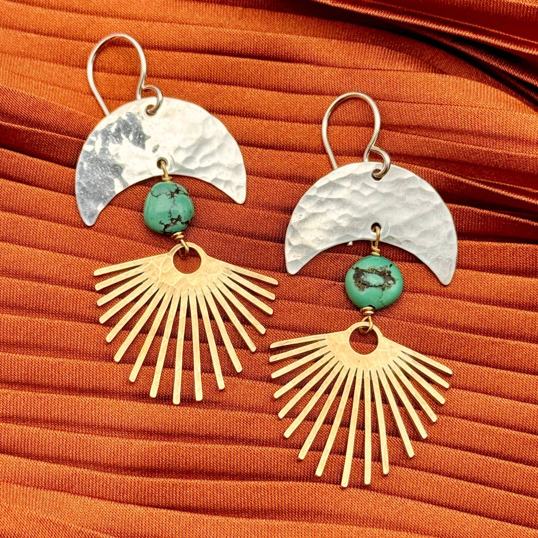 Solstice Earrings | Silver Over Gold