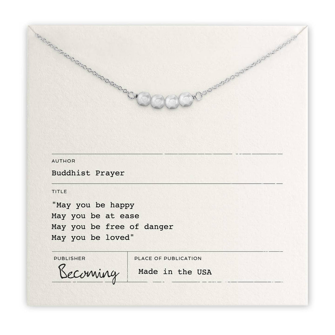 May You Be Happy Necklace | Silver - The Artisan's Bench
