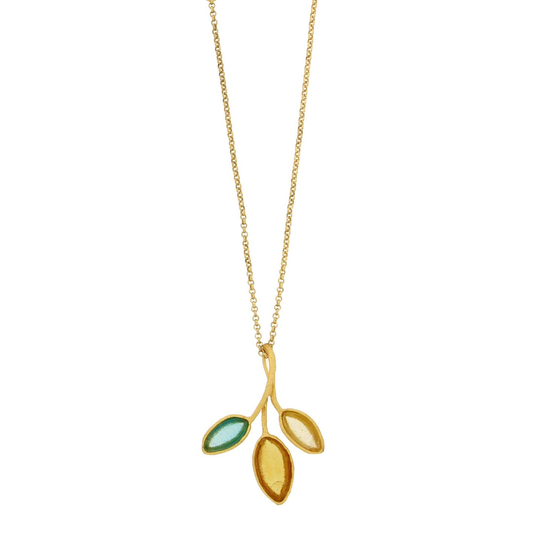 Large Sage 3 Leaf Necklace | Multi
