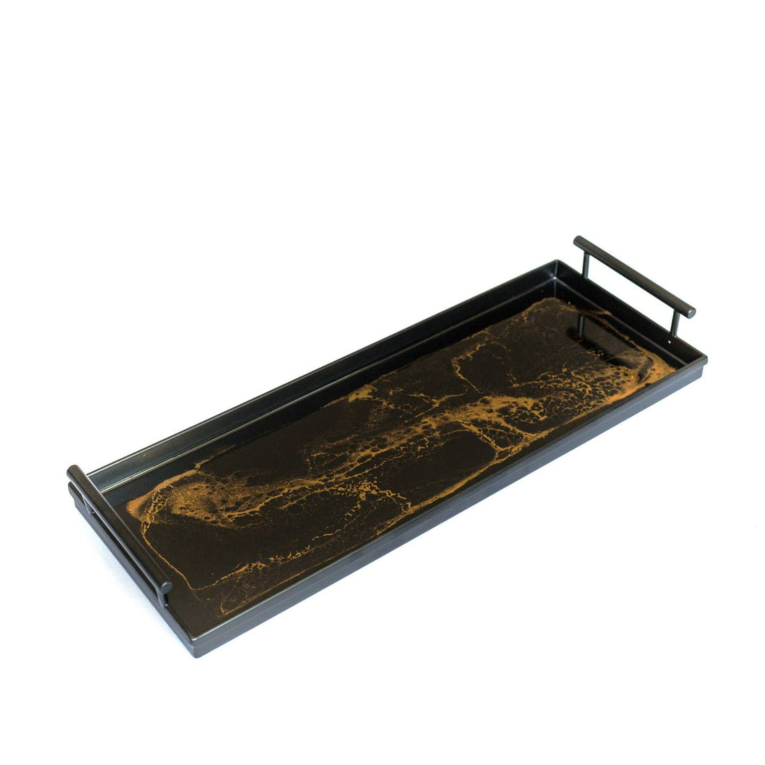 Resin Black Rectangle Tray | Black Ember