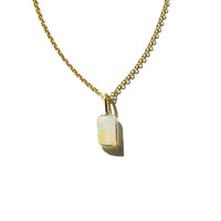 Fire Opal Rectangle Necklace