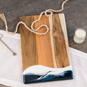 Bread Board 12x18 | Navy White Metallic