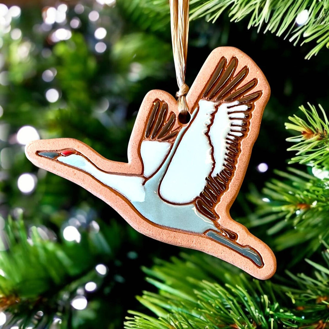 Sandhill Crane Clay Ornament