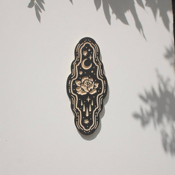 11" Rose Carved Wall Hanging